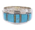 Turquoise Opal Inlay Southwest Sterling Silver Ring Size 7-3/4 AW64329