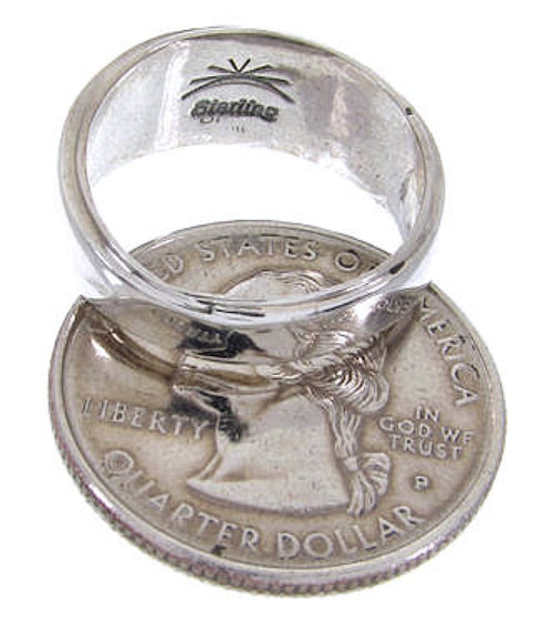 Turquoise And Opal Inlay Southwest Ring Size 7-1/2 AW64338