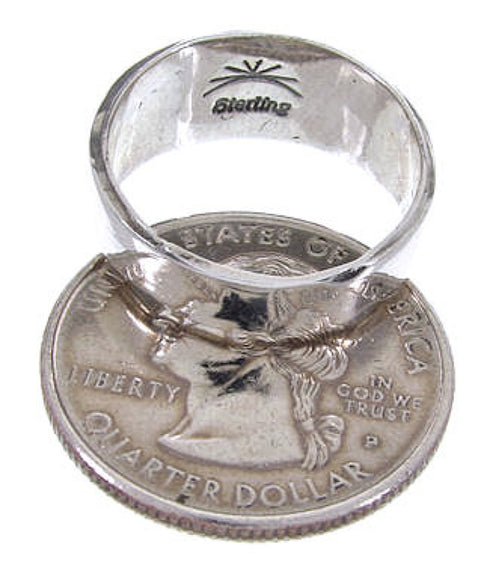 Sterling Silver Turquoise Opal Inlay Jewelry Ring Size 6-3/4 RS44986