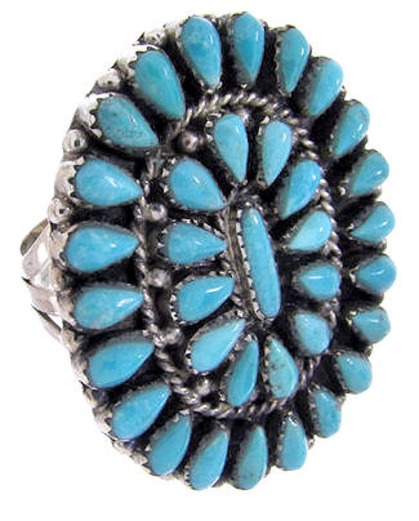 Turquoise Sterling Silver Jewelry Southwest Ring Size 8-3/4 AW64535