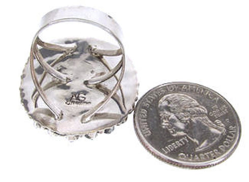 Turquoise Sterling Silver Jewelry Southwest Ring Size 8-3/4 AW64535