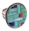 Multicolor Inlay Authentic Sterling Silver Ring Size 5-1/2 AW64432