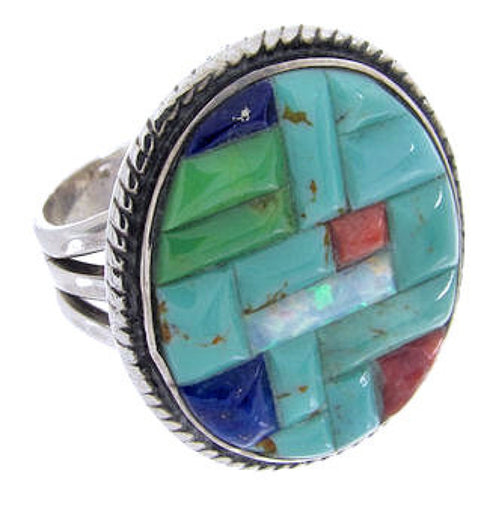 Multicolor Authentic Sterling Silver Ring Size 5-3/4 AW64444