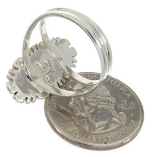 Sterling Silver Southwest Turquoise Inlay Ring Size 6-1/4 IS61620