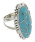 Turquoise Inlay And Sterling Silver Southwest Ring Size 5-1/4 IS61647