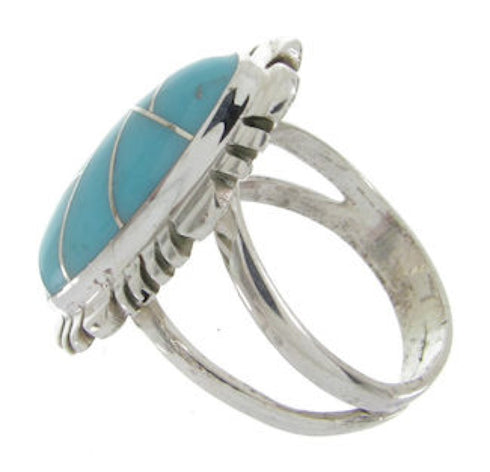 Silver Turquoise Ring Southwest Jewelry Size 8-3/4 IS61693