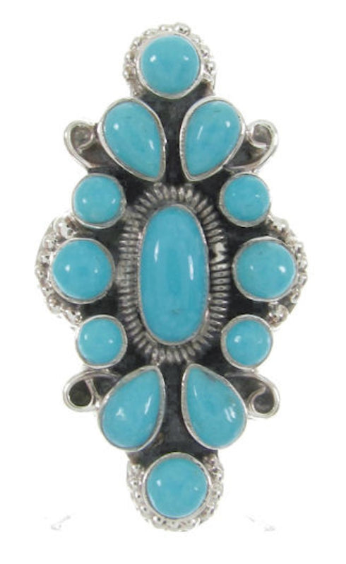 Silver Southwest Turquoise Ring Jewelry Size 5-1/4 IS61725