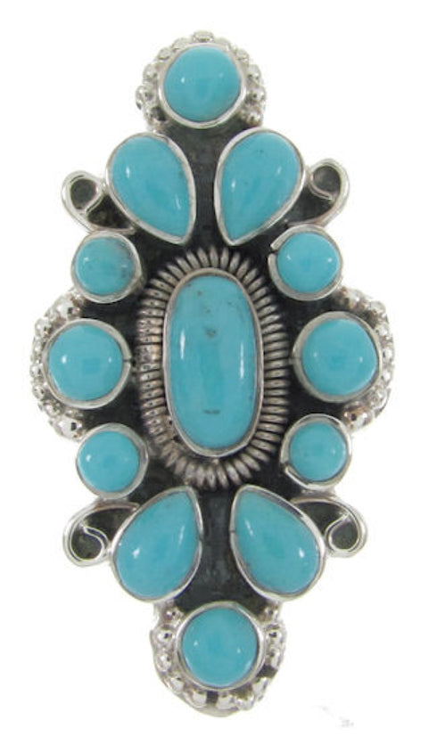 Southwest Sterling Silver Turquoise Ring Jewelry Size 4-1/2 IS61731