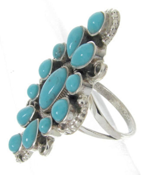 Southwest Sterling Silver Turquoise Ring Jewelry Size 4-1/2 IS61731
