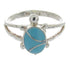 Turquoise Inlay Sterling Silver Turtle Ring Size 5-1/4 EX45421