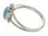 Turquoise Inlay Sterling Silver Turtle Ring Size 5-1/4 EX45421