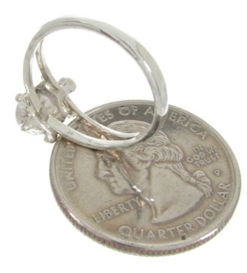 Turquoise Inlay Sterling Silver Turtle Ring Size 5-1/4 EX45421