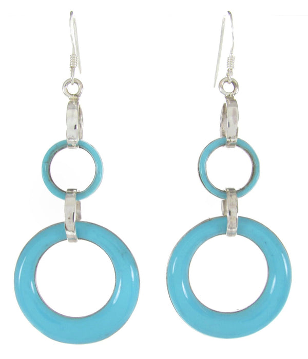 Turquoise Sterling Silver Hook Earrings ZW61649