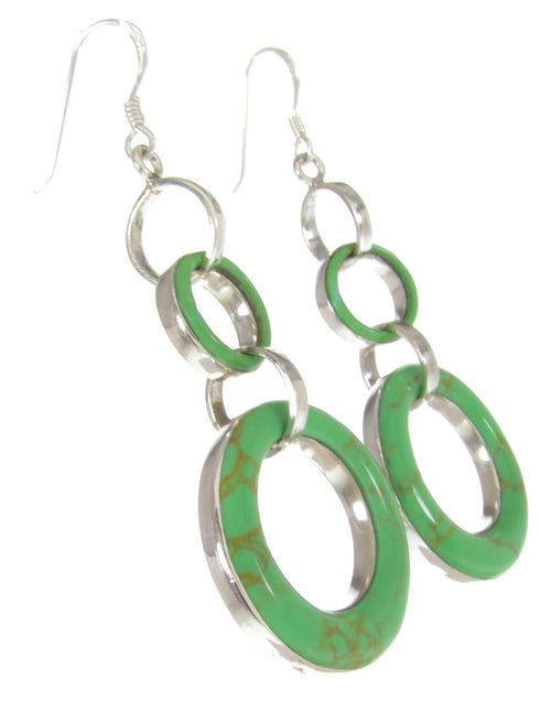 Sterling Silver Southwest Gaspeite Hook Earrings ZW61667