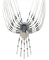 Liquid Sterling Silver Hematite Peacock Necklace JW65485