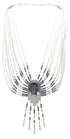 Liquid Sterling Silver Hematite Peacock Necklace JW65485