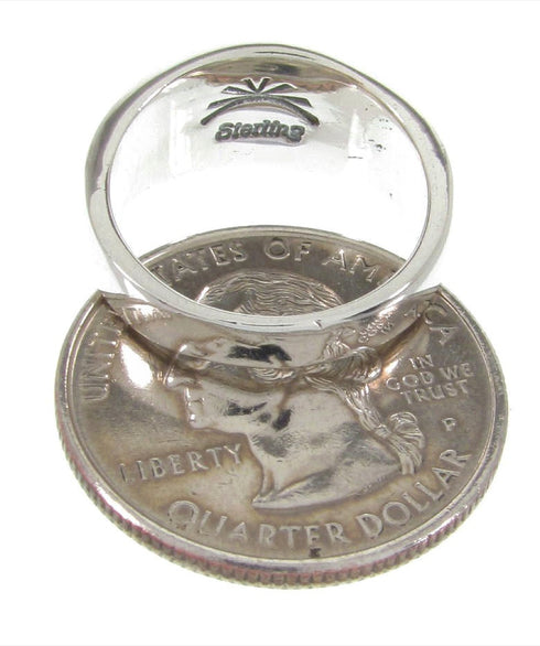 Southwest Multicolor Inlay Sterling Silver Ring Size 6-3/4 MW64500