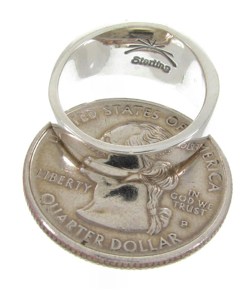 Multicolor Inlay Sterling Silver Southwest Ring Size 7-3/4 MW64519