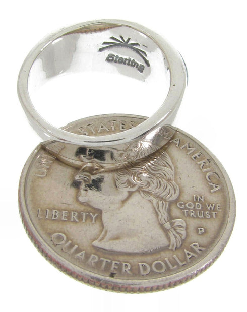 Siilver Southwestern Multicolor Inlay Ring Size 5-3/4 MW64523