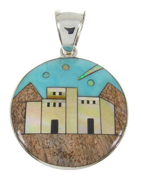 Native American Village Design Multicolor Jewelry Pendant YS63110