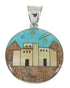 Native American Village Design Multicolor Jewelry Pendant YS63110