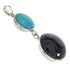Turquoise And Jet Sterling Silver Pendant BW62405
