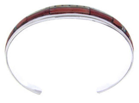 Multicolor Native American Design Silver Cuff Bracelet YS66678