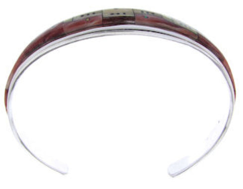 Silver Multicolor Native American Design Cuff Bracelet YS66680