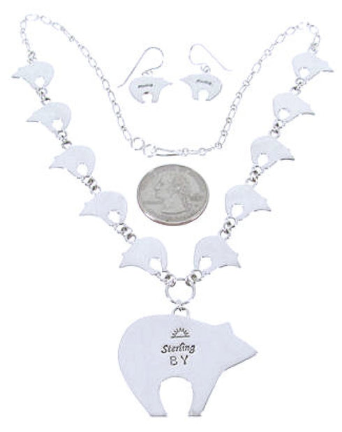 Native American Mesa Design Multicolor Bear Link Necklace Set PS64142