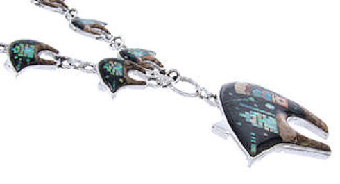 Native American Mesa Design Bear Link Multicolor Necklace Set PS64194