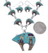 Turquoise Multicolor Bear Link Mesa Design Necklace Set PS64210