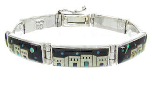 Southwest Native American Village Design Link Bracelet GS62404