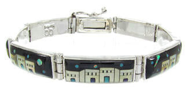 Southwest Native American Village Design Link Bracelet GS62404