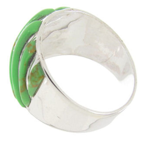 Gaspeite Silver Jewelry Southwest Ring Size 6-1/4 YS61552