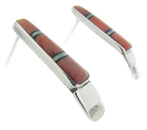 Southwest Red Oyster Shell And Opal Post Earrings IS62389