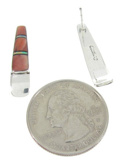 Southwest Red Oyster Shell And Opal Post Earrings IS62389