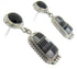 Mother Of Pearl And Black Jade Post Dangle Earrings IS62395