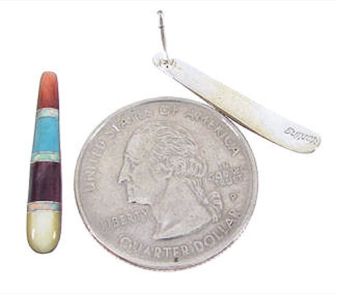 Southwest Multicolor Inlay Sterling Silver Post Earrings BW63194