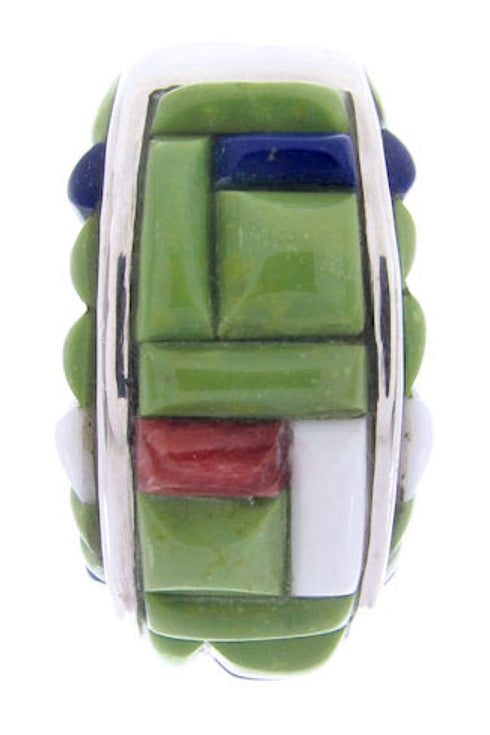 Multicolor Inlay Sterling Silver Jewelry Ring Size 7 AW68876