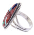 Southwestern Sterling Silver Multicolor Inlay Ring Size 7-3/4 AW68953