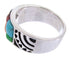 Southwestern Sterling Silver Multicolor Inlay Ring Size 5-3/4 AW68935