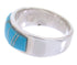 Turquoise Genuine Sterling Silver Inlay Ring Size 5-3/4 BW69536