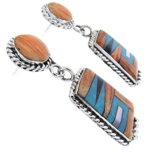 Post Dangle Sterling Silver Multicolor Earrings JW63168