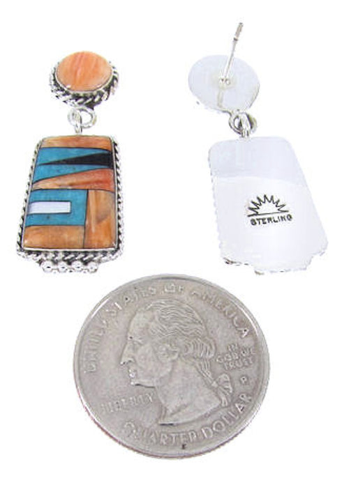 Post Dangle Sterling Silver Multicolor Earrings JW63168