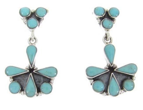 Southwestern Genuine Sterling Silver Turquoise Earrings BW62567