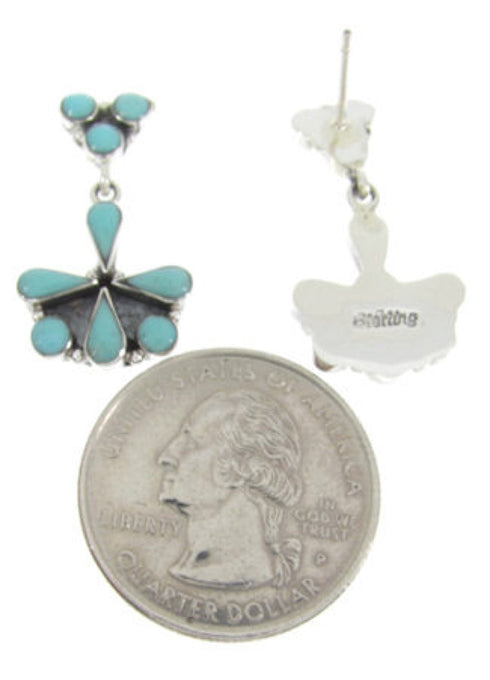 Southwestern Genuine Sterling Silver Turquoise Earrings BW62567