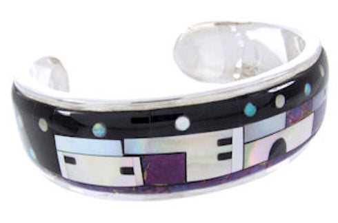 Native American Village Design Multicolor Cuff Bracelet AW65710