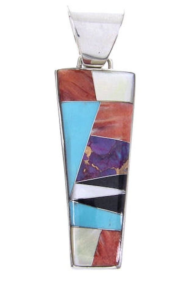 Southwest Multicolor Inlay Slide Pendant YS63585