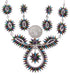 Multicolor Sterling Silver Jewelry Link Necklace Earrings Set MW67018