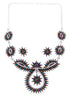 Multicolor Jewelry Sterling Silver Link Necklace Earrings Set MW67021